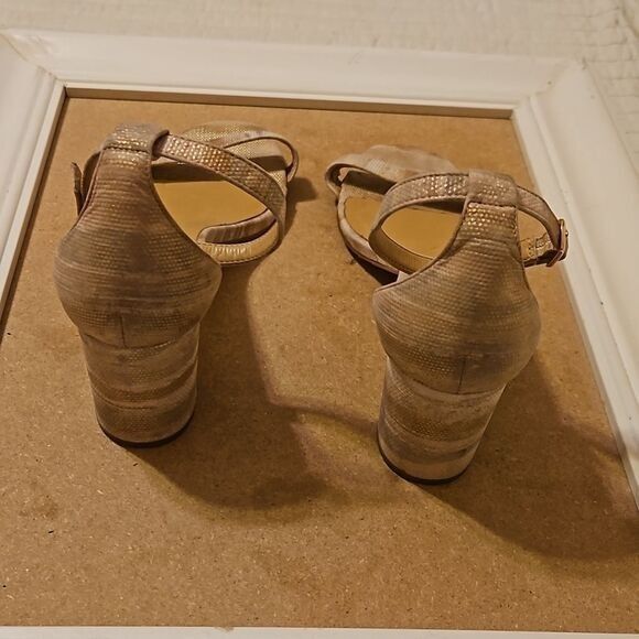 Vaneli taupe shimmer Block heel sandals size 8.5 - Picture 4 of 11